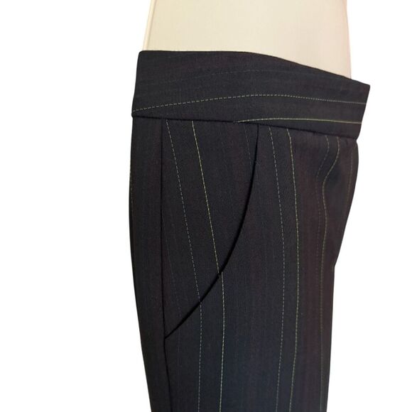 Anne Klein Black Pantsuit With Green & purple Pinstripes Size 6 - Picture 7 of 17